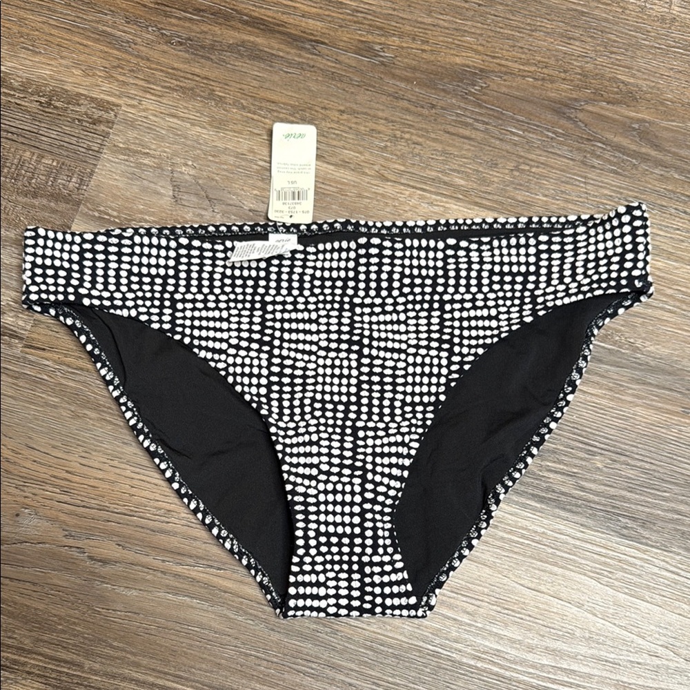 AERIE | NWT Black and White Polka Dot Bikini Bottoms size Large